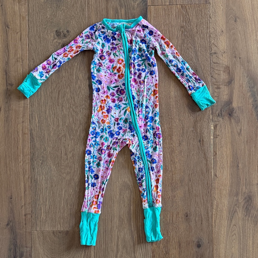 Little Sleepies Sweet Pea Floral Zippie